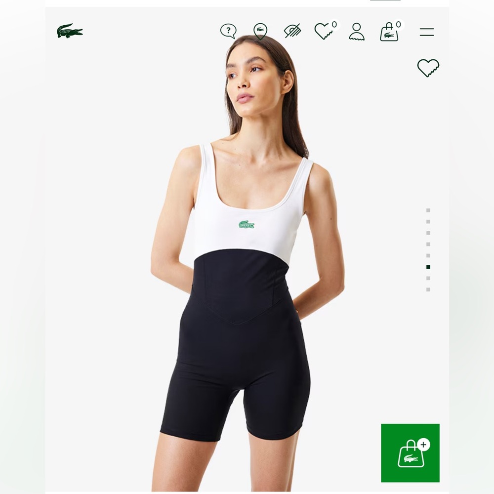 LACOSTE X BANDIER ALL MOTION COLOBLOCK 6" BODYSUIT